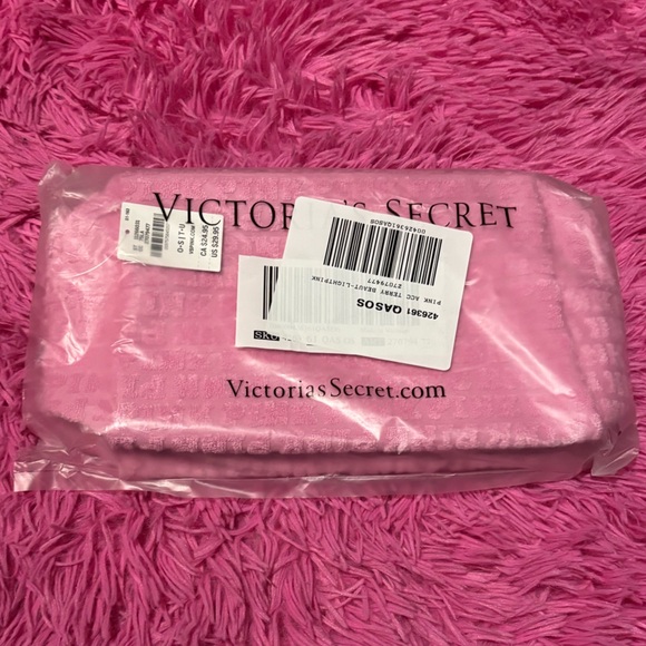 PINK Victoria's Secret Lollipop Pink Terry Makeup Bag - Picture 3 of 3